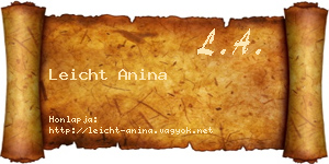 Leicht Anina névjegykártya